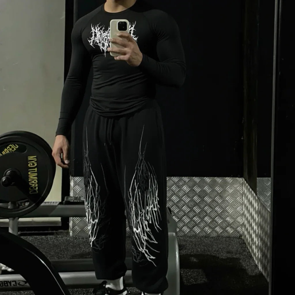 TRACE - Jogging Oversize Noir + Blanc