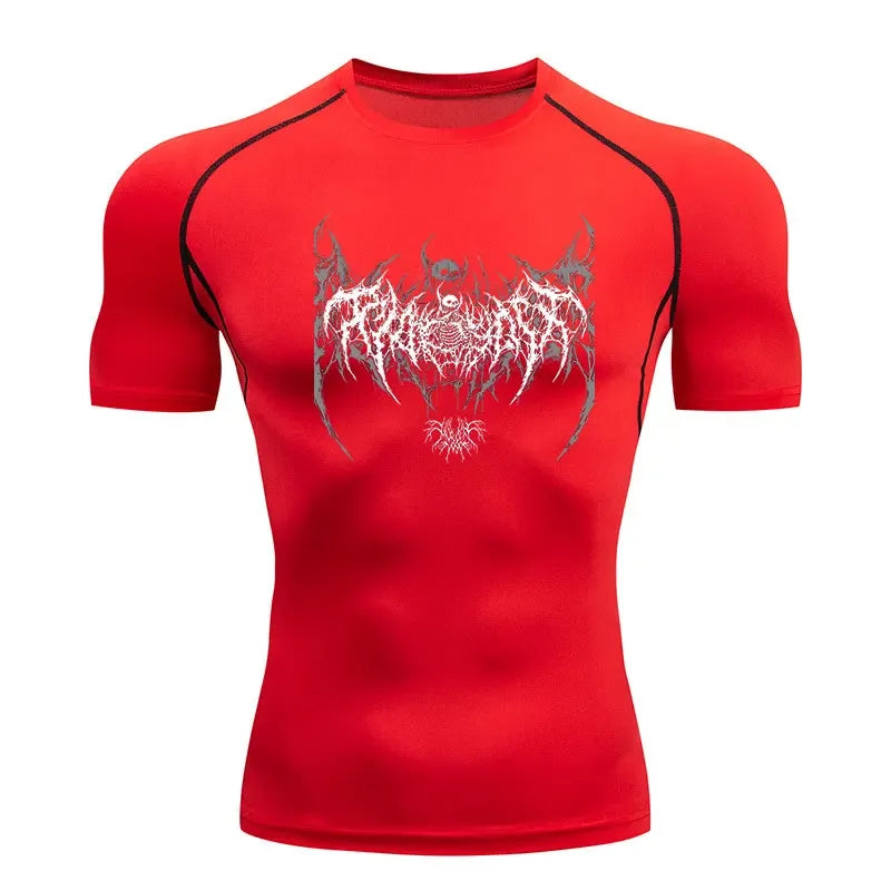 ECLIPSE - T-shirt Compression Rouge + Blanc