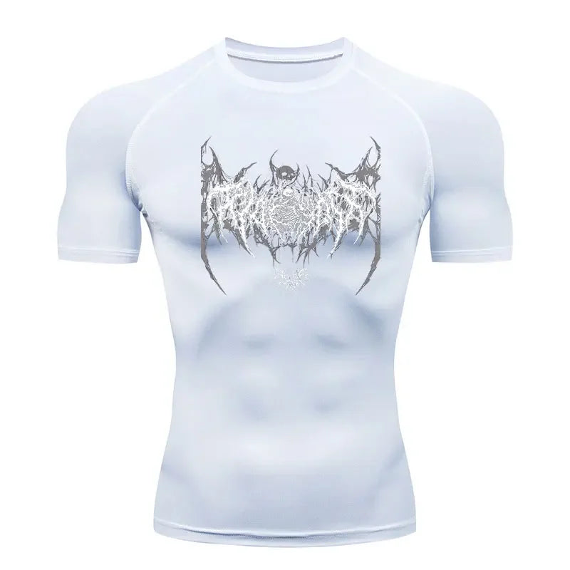 APEX - T-shirt Compression Blanc + Gris