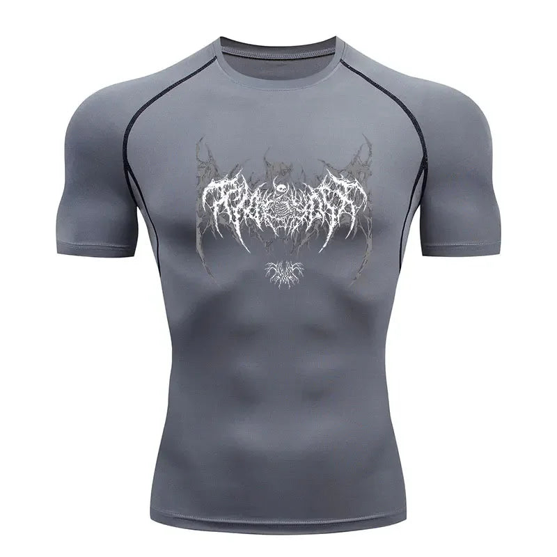CORE - T-shirt Compression Gris + Blanc