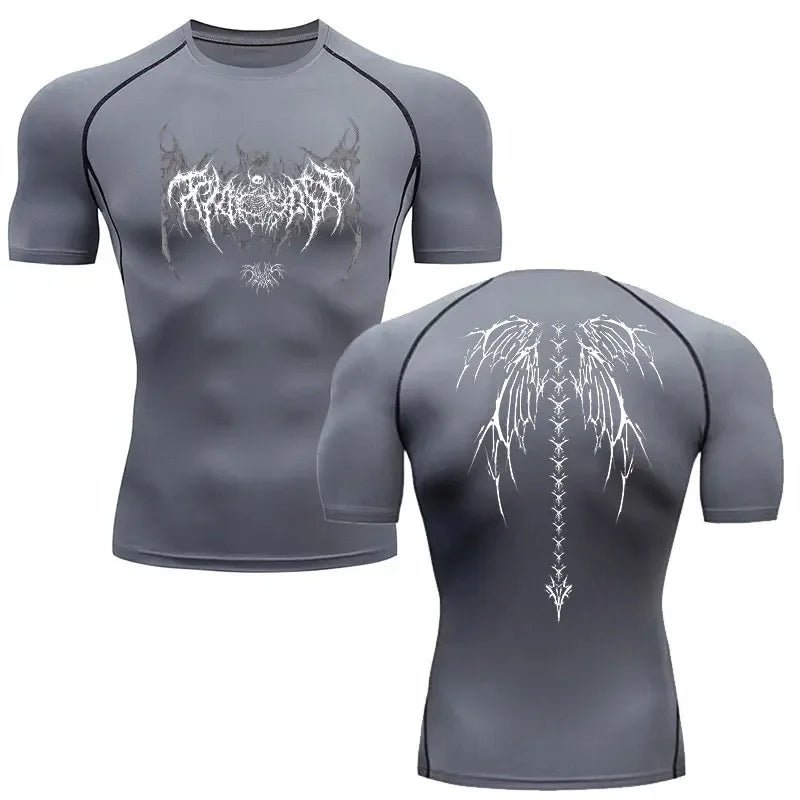 ASTRA - T-shirt Compression Gris + Blanc