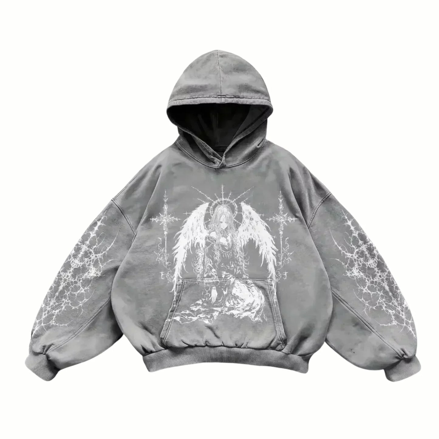 DRAX - Sweat à capuche Gris + Blanc