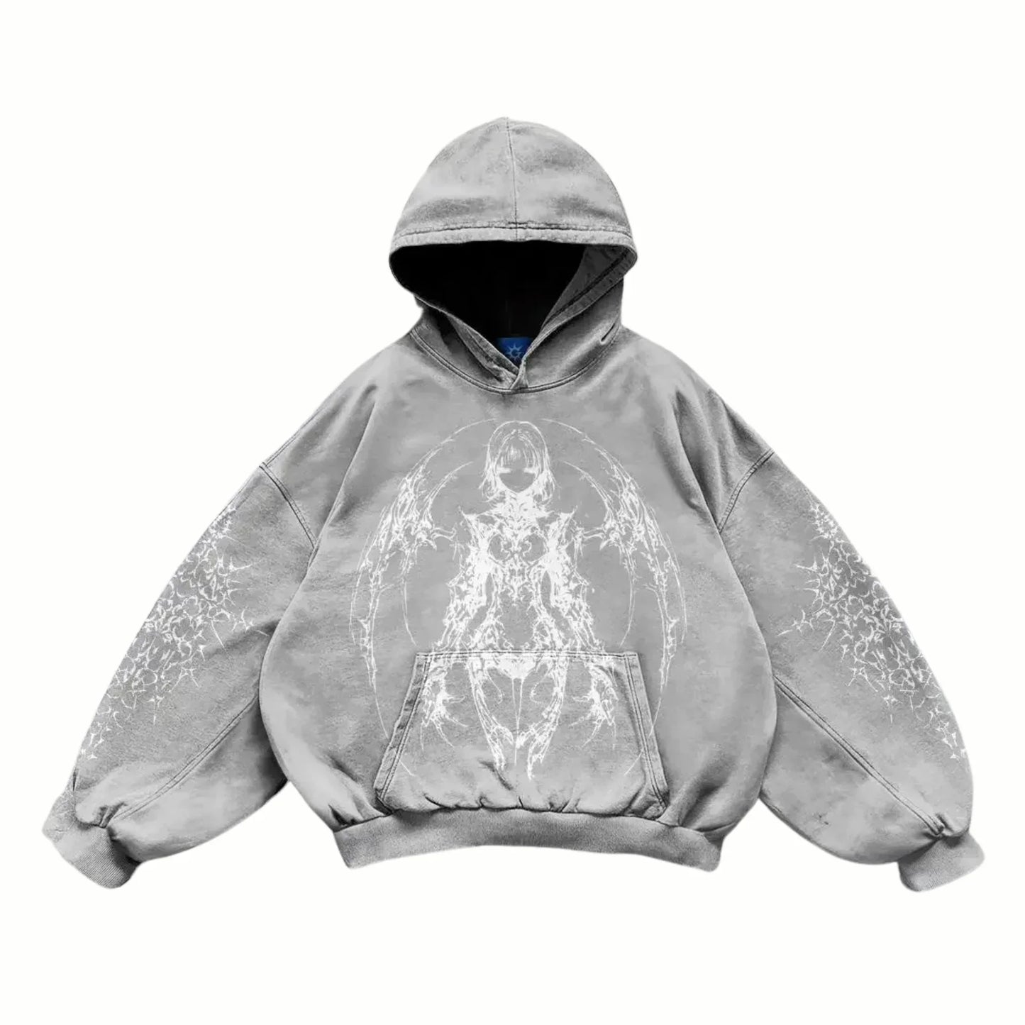 SLAY - Sweat à capuche Gris + Blanc