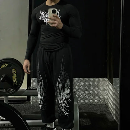 TRACE - Jogging Oversize Noir + Blanc