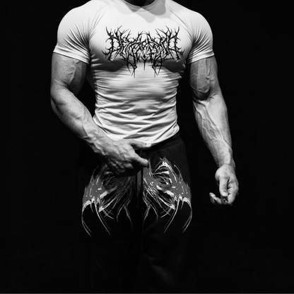 AETHER - T-shirt Compression Blanc + Noir