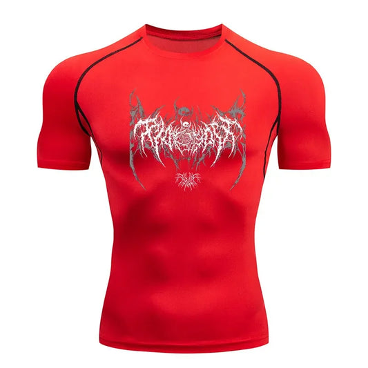 ECLIPSE - T-shirt Compression Rouge + Blanc