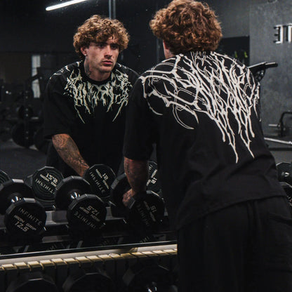 SLAUGHTER - T-shirt Oversize Noir + Blanc