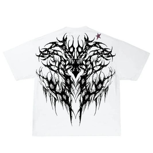 DARKNESS - T-shirt Oversize Blanc + Noir