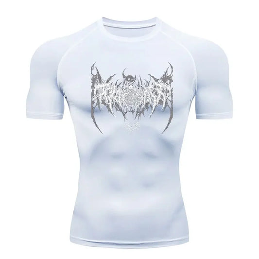 APEX - T-shirt Compression Blanc + Gris