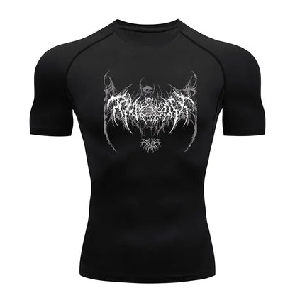 NOVA - T-shirt Compression Noir + Blanc