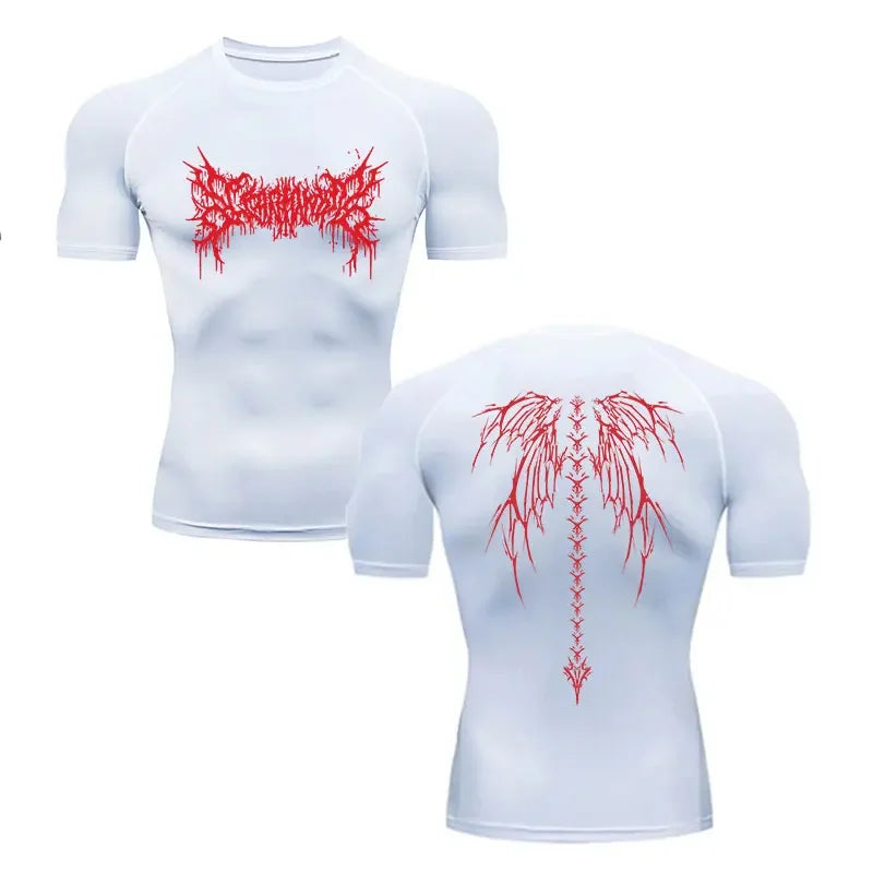ASCENSION - T-shirt Compression Blanc + Rouge