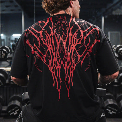 FREEZE - T-shirt Oversize Noir + Rouge