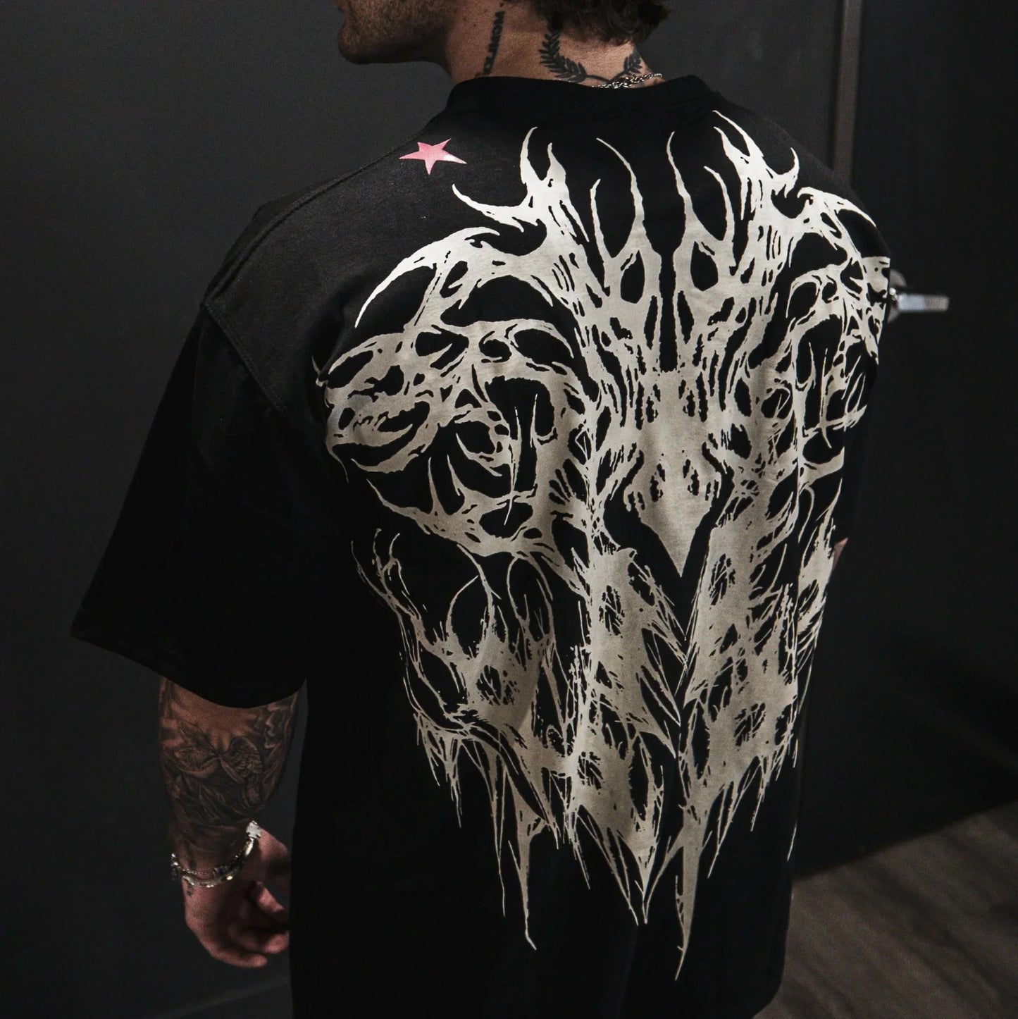 SLAUGHTER - T-shirt Oversize Noir + Blanc