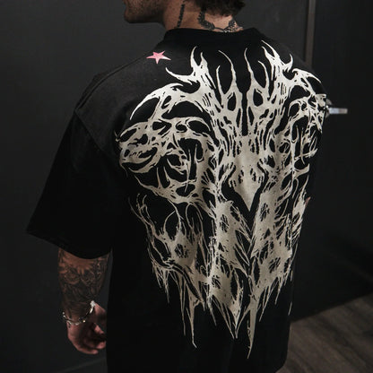 SLAUGHTER - T-shirt Oversize Noir + Blanc