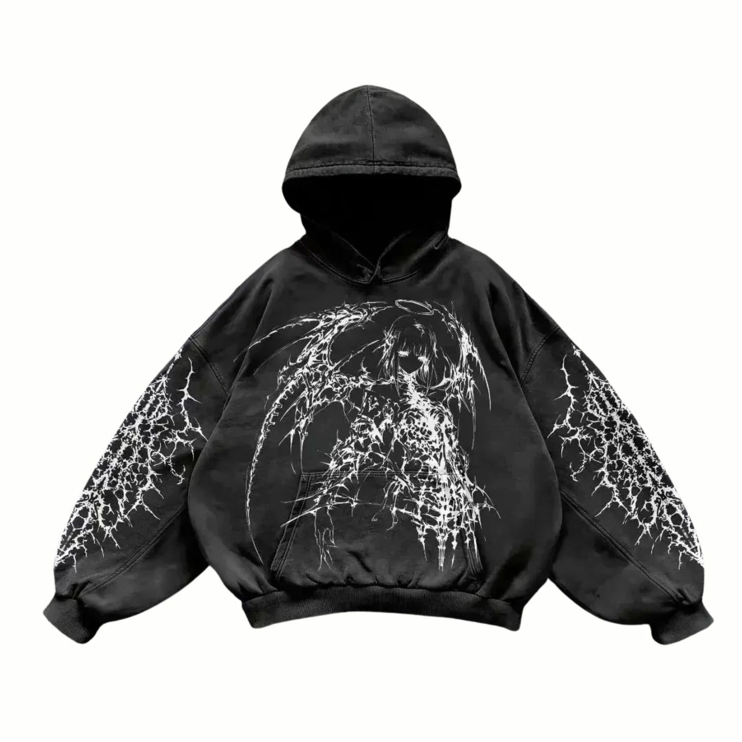 MORD - Sweat à capuche Noir+ Blanc