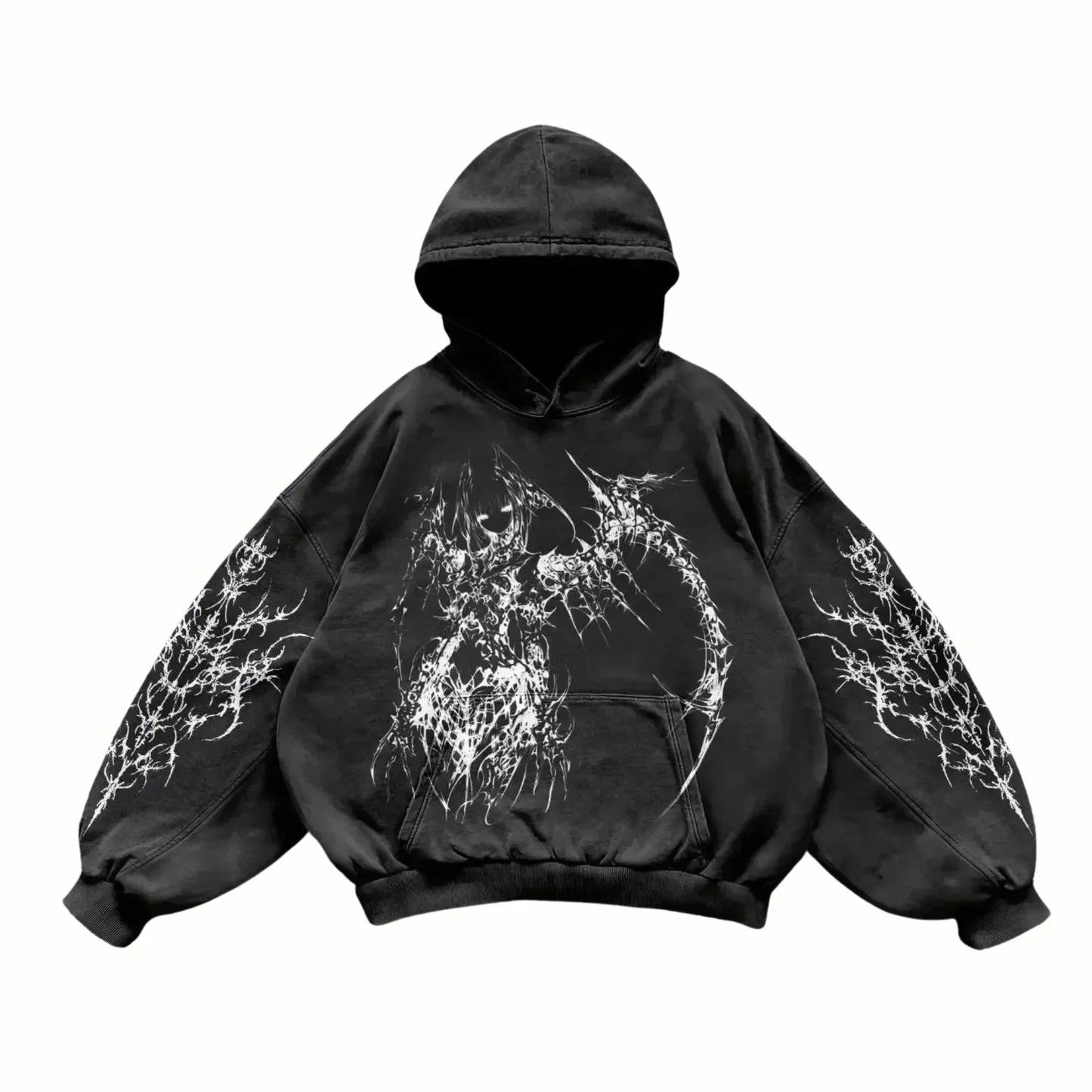 ZAR - Sweat à capuche Noir + Blanc