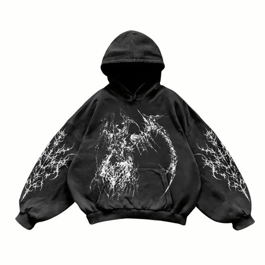 ZAR - Sweat à capuche Noir + Blanc