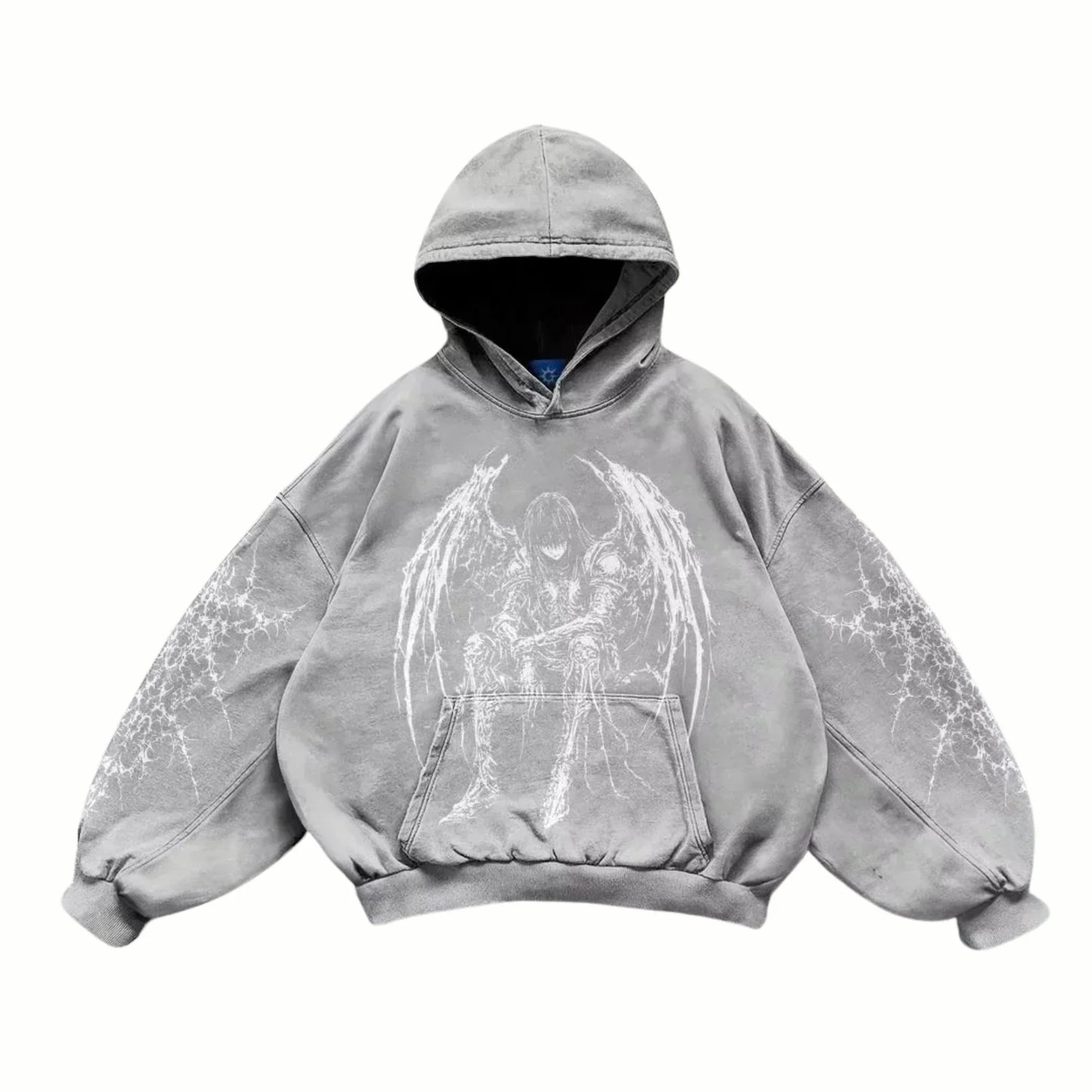 KRAG - Sweat à capuche Gris + Blanc