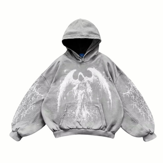 VEXX - Sweat à capuche Gris + Blanc