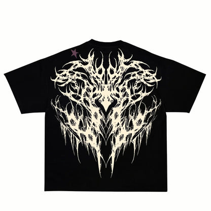 SLAUGHTER - T-shirt Oversize Noir + Blanc