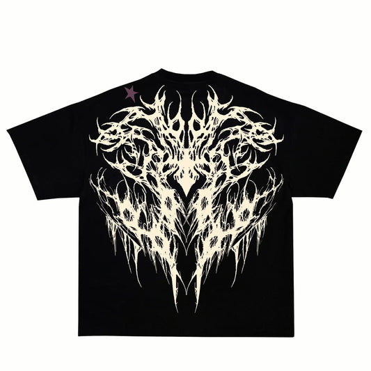 SLAUGHTER - T-shirt Oversize Noir + Blanc